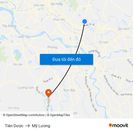 Tiên Dược to Mỹ Lương map