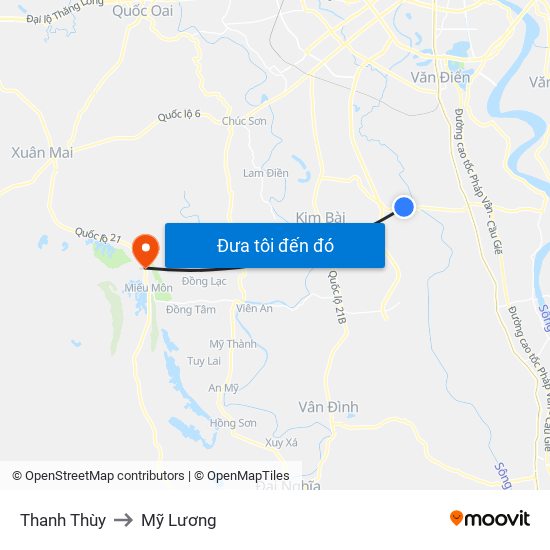 Thanh Thùy to Mỹ Lương map