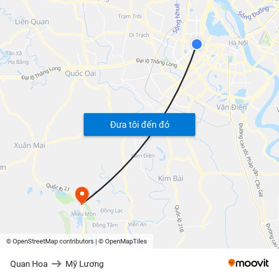 Quan Hoa to Mỹ Lương map