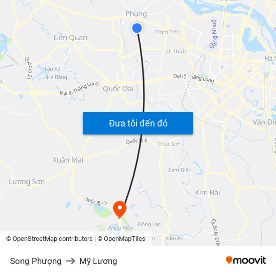 Song Phượng to Mỹ Lương map