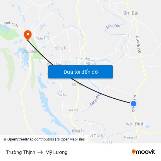 Trường Thịnh to Mỹ Lương map