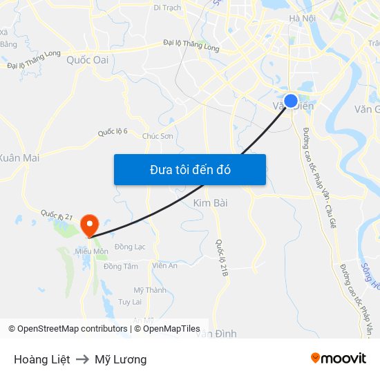 Hoàng Liệt to Mỹ Lương map