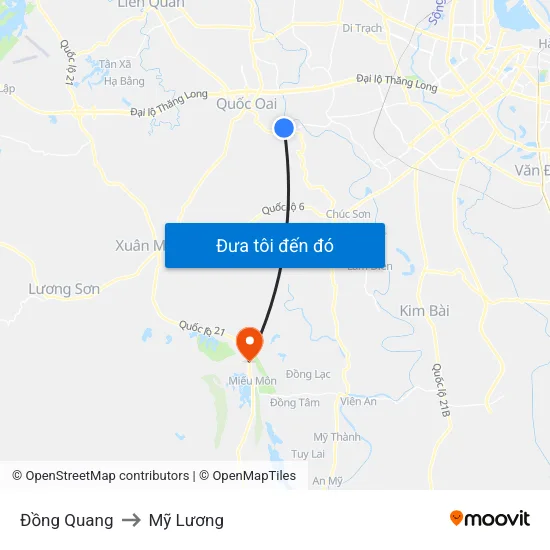 Đồng Quang to Mỹ Lương map