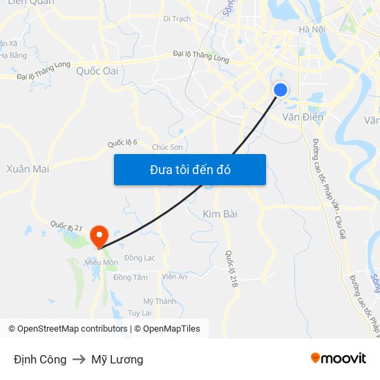 Định Công to Mỹ Lương map