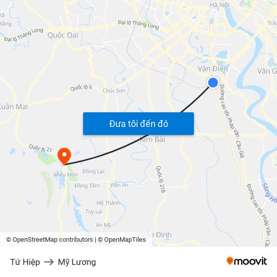 Tứ Hiệp to Mỹ Lương map