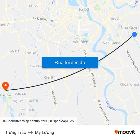 Trưng Trắc to Mỹ Lương map