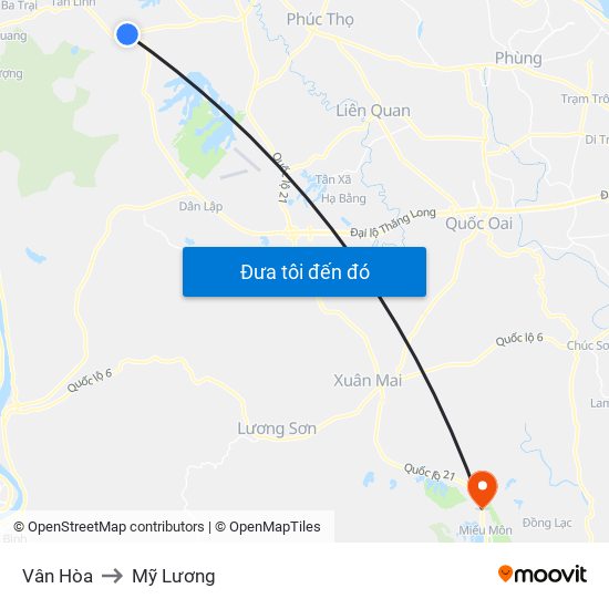 Vân Hòa to Mỹ Lương map