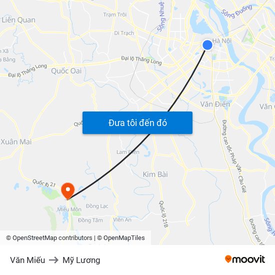 Văn Miếu to Mỹ Lương map