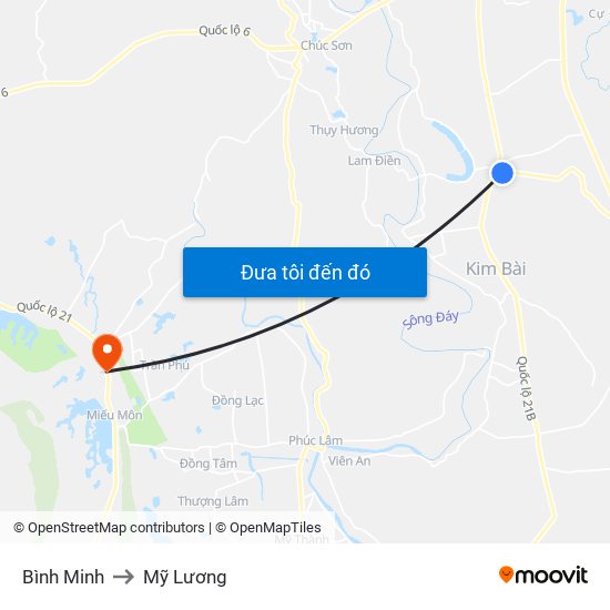 Bình Minh to Mỹ Lương map