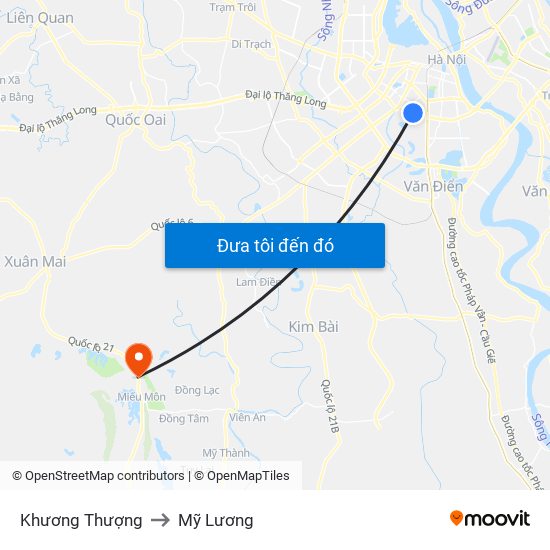 Khương Thượng to Mỹ Lương map