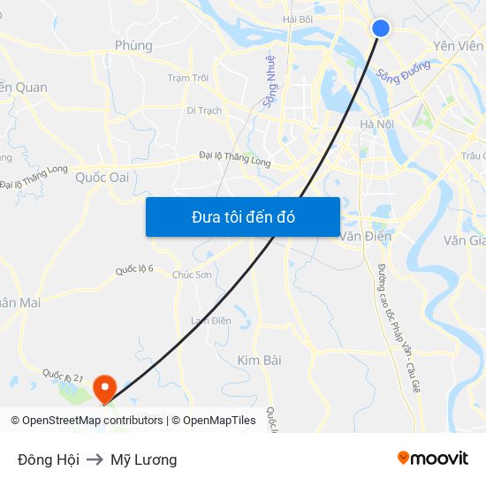 Đông Hội to Mỹ Lương map