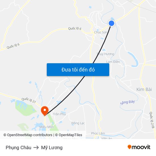 Phụng Châu to Mỹ Lương map