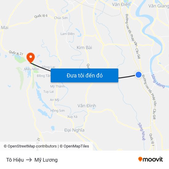 Tô Hiệu to Mỹ Lương map