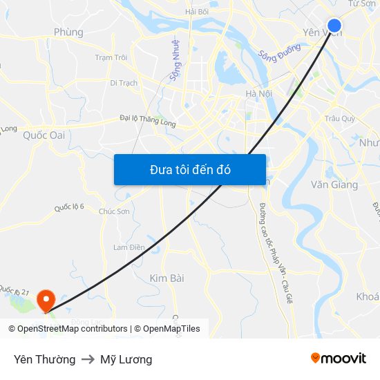 Yên Thường to Mỹ Lương map