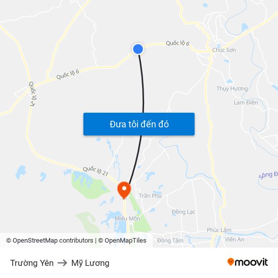 Trường Yên to Mỹ Lương map