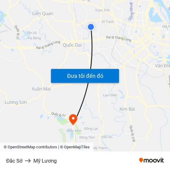 Đắc Sở to Mỹ Lương map