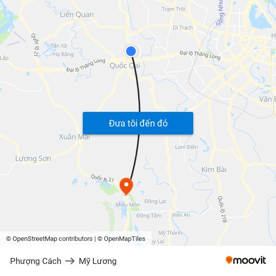 Phượng Cách to Mỹ Lương map