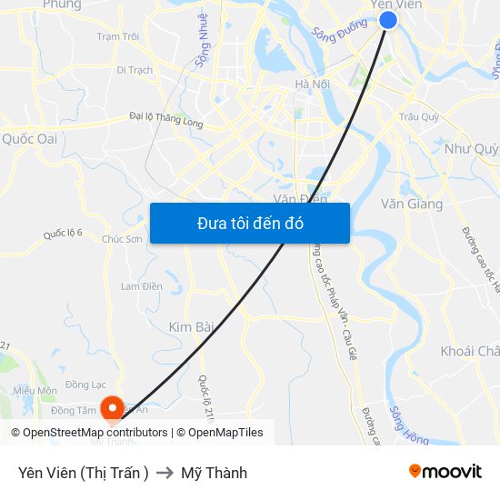 Yên Viên (Thị Trấn ) to Mỹ Thành map
