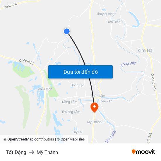 Tốt Động to Mỹ Thành map