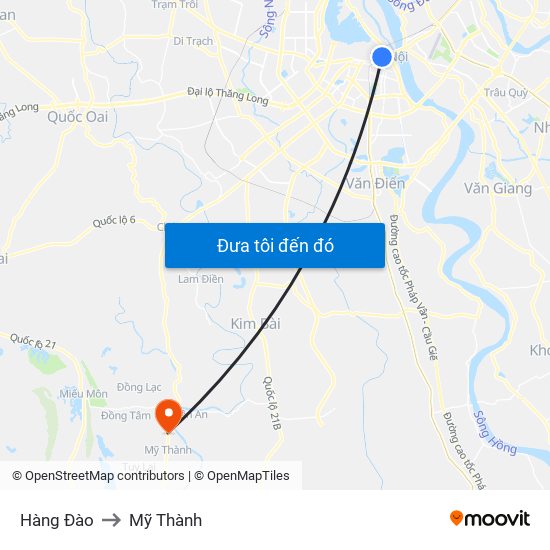 Hàng Đào to Mỹ Thành map