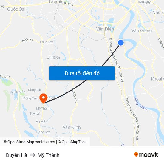 Duyên Hà to Mỹ Thành map