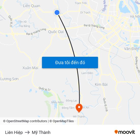 Liên Hiệp to Mỹ Thành map