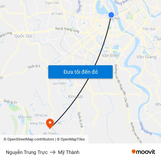 Nguyễn Trung Trực to Mỹ Thành map