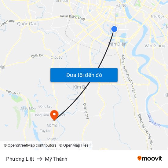 Phương Liệt to Mỹ Thành map