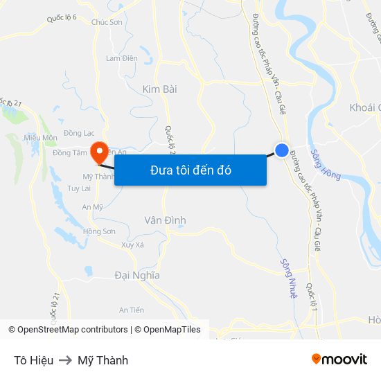 Tô Hiệu to Mỹ Thành map