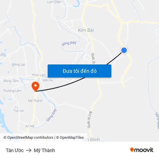 Tân Ước to Mỹ Thành map