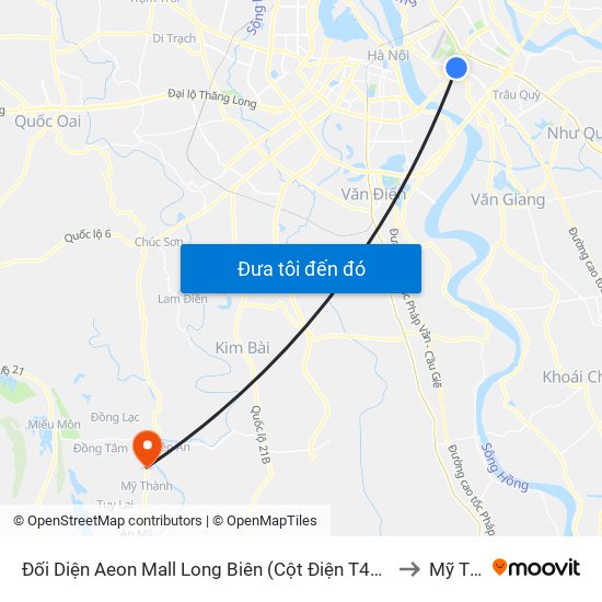 Đối Diện Aeon Mall Long Biên (Cột Điện T4a/2a-B Đường Cổ Linh) to Mỹ Thành map