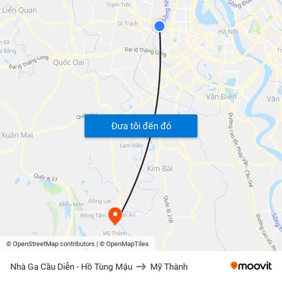 Nhà Ga Cầu Diễn - Hồ Tùng Mậu to Mỹ Thành map