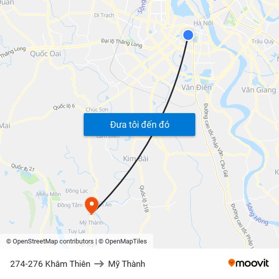 274-276 Khâm Thiên to Mỹ Thành map