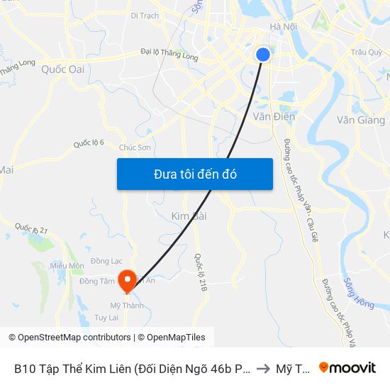 B10 Tập Thể Kim Liên (Đối Diện Ngõ 46b Phạm Ngọc Thạch) to Mỹ Thành map