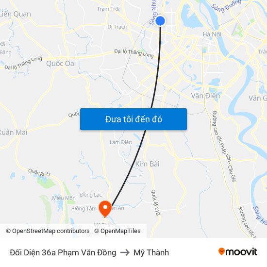 Đối Diện 36a Phạm Văn Đồng to Mỹ Thành map