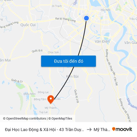 Đại Học Lao Động & Xã Hội - 43 Trần Duy Hưng to Mỹ Thành map