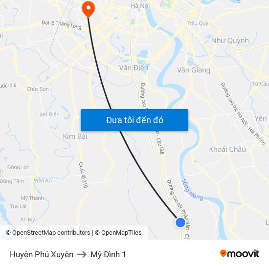 Huyện Phú Xuyên to Mỹ Đình 1 map