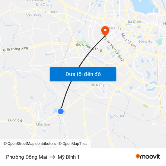 Phường Đồng Mai to Mỹ Đình 1 map