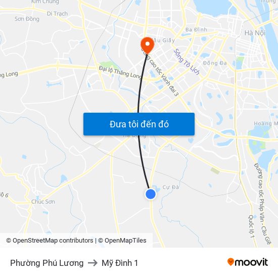 Phường Phú Lương to Mỹ Đình 1 map