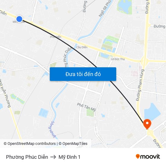 Phường Phúc Diễn to Mỹ Đình 1 map