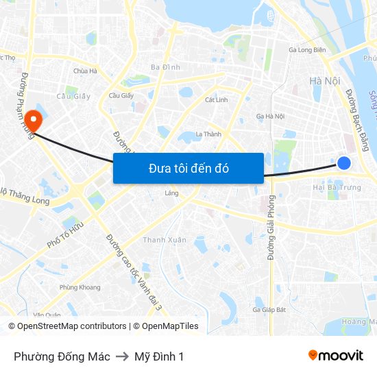 Phường Đống Mác to Mỹ Đình 1 map