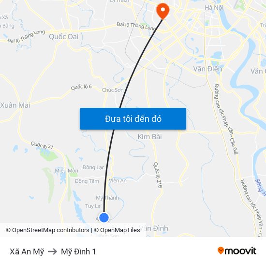 Xã An Mỹ to Mỹ Đình 1 map