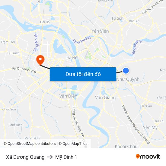 Xã Dương Quang to Mỹ Đình 1 map