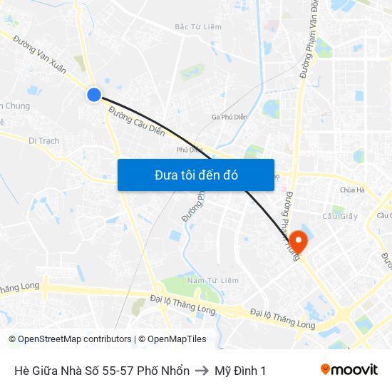 Hè Giữa Nhà Số 55-57 Phố Nhổn to Mỹ Đình 1 map