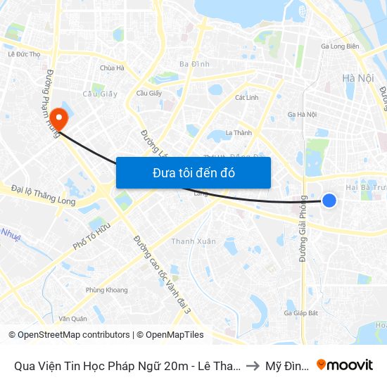 Qua Viện Tin Học Pháp Ngữ 20m - Lê Thanh Nghị to Mỹ Đình 1 map