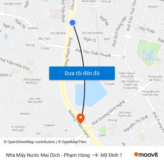 Đối Diện Bệnh Viện Đa Khoa Y Học Cổ Truyền - Phạm Hùng to Mỹ Đình 1 map