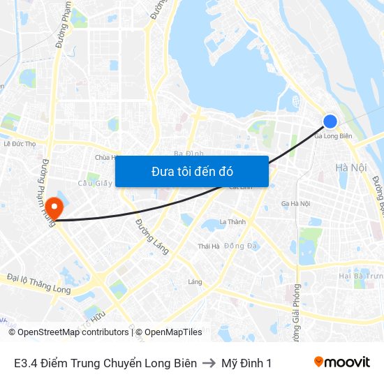 E3.4 Điểm Trung Chuyển Long Biên to Mỹ Đình 1 map