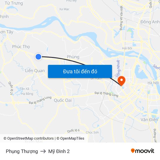 Phụng Thượng to Mỹ Đình 2 map