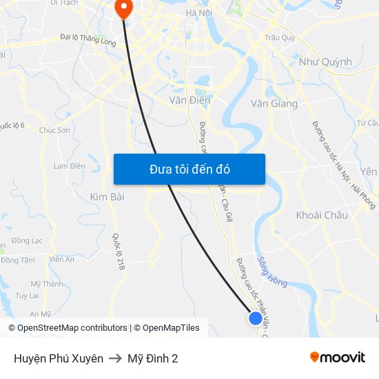 Huyện Phú Xuyên to Mỹ Đình 2 map