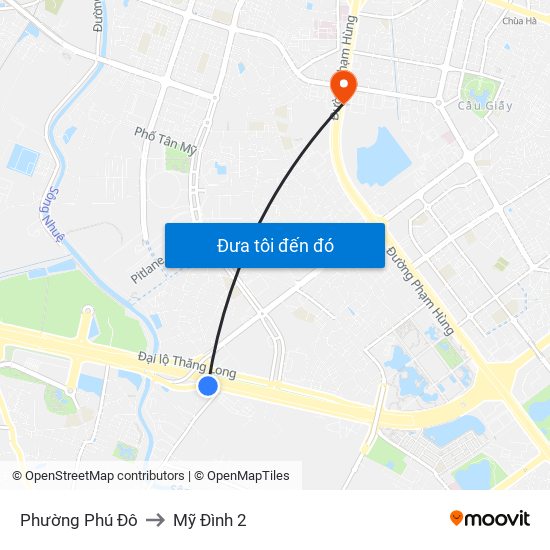 Phường Phú Đô to Mỹ Đình 2 map